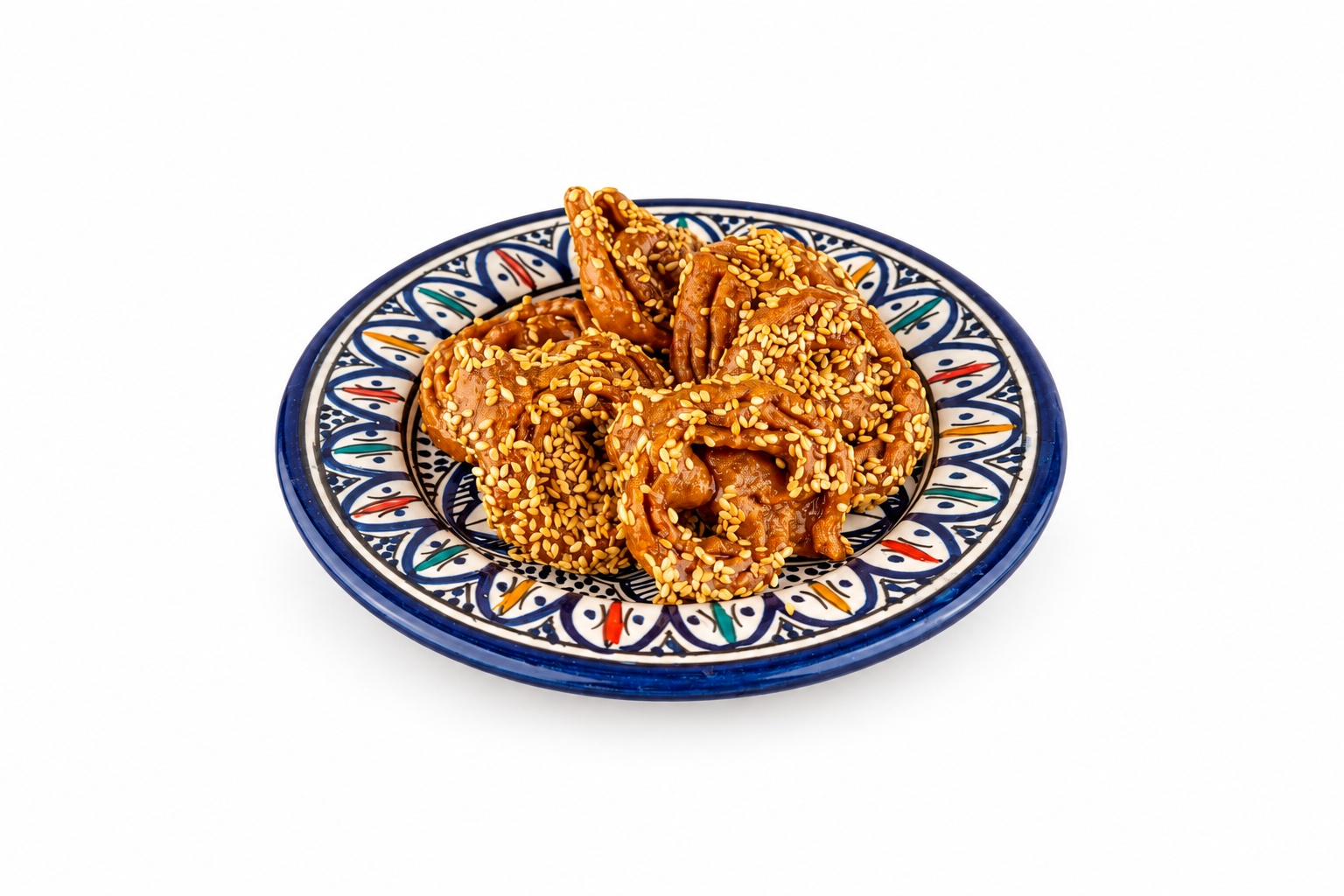 03-Moroccan-sweets-on-a-clean-white-background-1- شباكية - الصورة 1